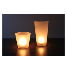 2different size frosted glass votive candle holders/tall glass candle holders